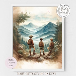 Brothers Bedroom Decor, Three Brothers Print, Adventure Boys Wall Art, Best Friends Nursery Poster, Printable Kids Room Art