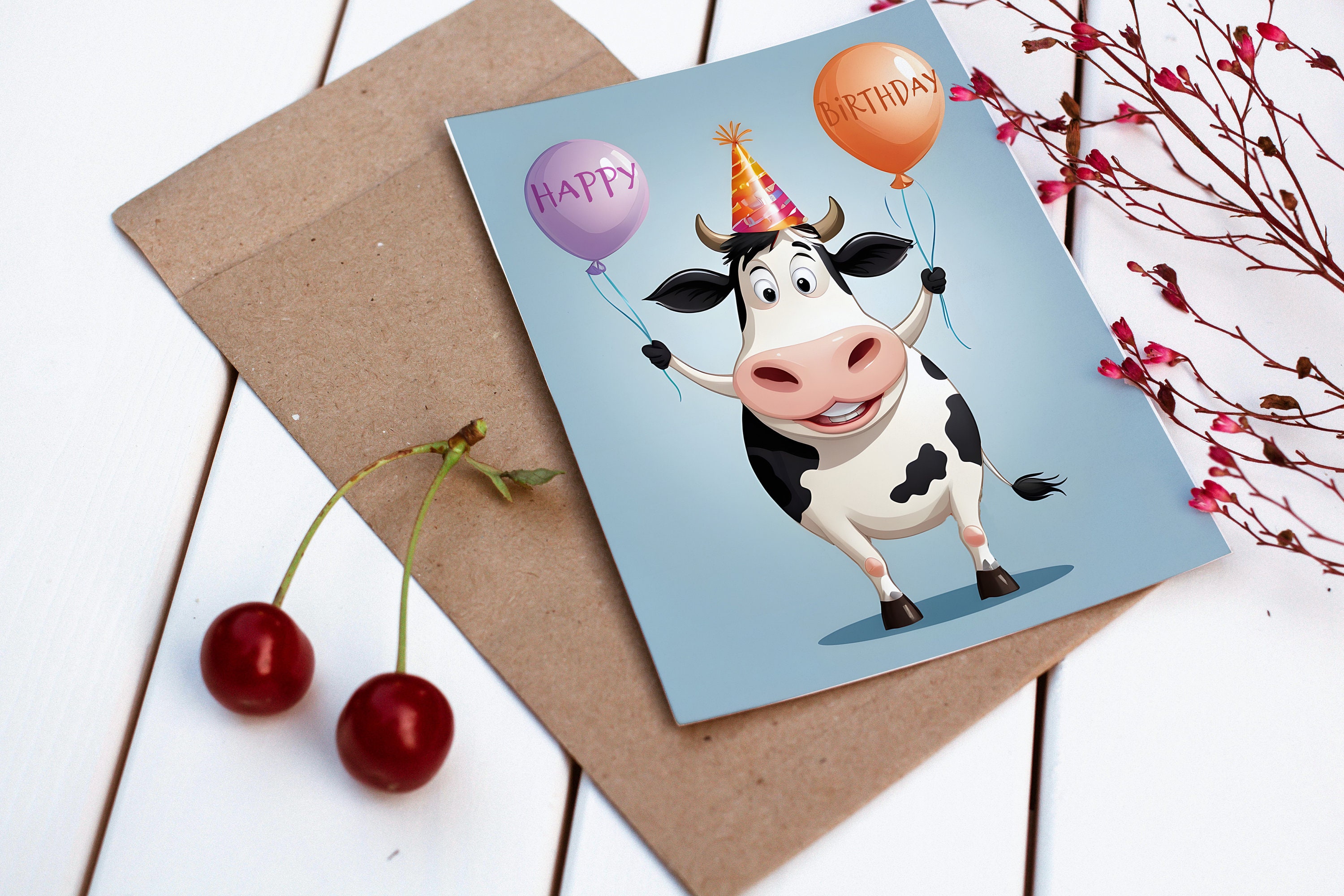 Personalised Funny Cow Birthday Card Friend Mum Dad Daughter Son - Foto 5