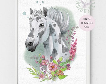 HORSE Wall Art Print Horse Watercolor Print Horse Equestrian Gifts Horse painting Horse Lover Gifts Horse Art Home Decor Wall Art Animal Art