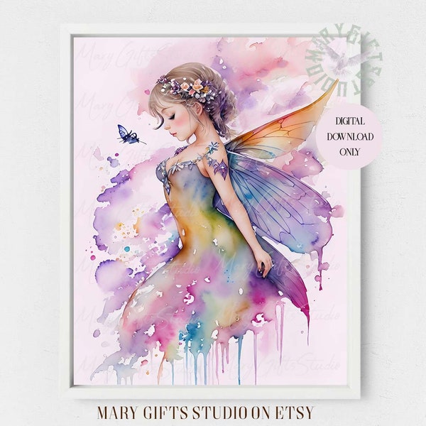 Fairy Print Fantasy decor Magical print Nursery art Fairy tale Watercolor art Fairy art Fantasy Art Wall decor Magical painting Gifts idea