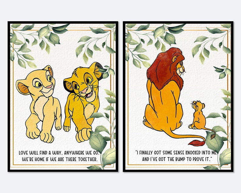 The Lion King,collection Watercolor,art Print Nursery,wall Decor ...