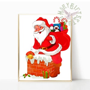 Santa Claus print Christmas decor For christmas For her Christmas art Santa Claus printable Santa portrait Santa wall art Vintage santa art