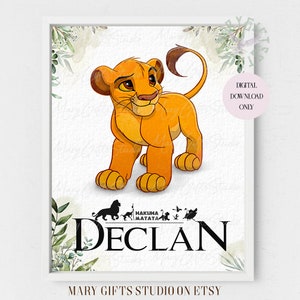 Lion King Nursery Decor: Custom Name Poster (Digital Download)