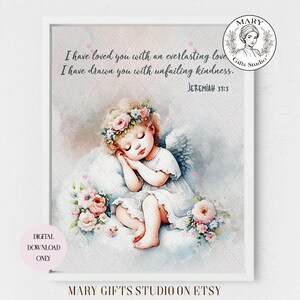 Little Angel Angel Card Bible Verse Digital Print Jeremías Bible Verse Angel Cards Inspirational Bible Verse Motivational Christian Wall Art