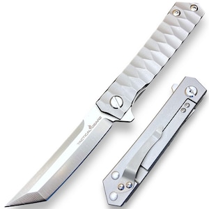 Custom Titanium Pocket Knife, Solid Tc4 Titanium Handle Folding Knife, Birthday Gift, Groomsmen Gift, Anniversary Gift, Wedding Gift for Men