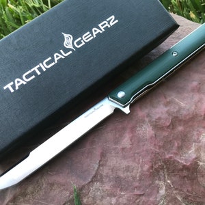 G10 Pocket Knife! TG Valor Hunter, G10 Handle! Razor Sharp D2 Steel Tanto Blade! Ball Bearing Pivot System! Includes Sheath!