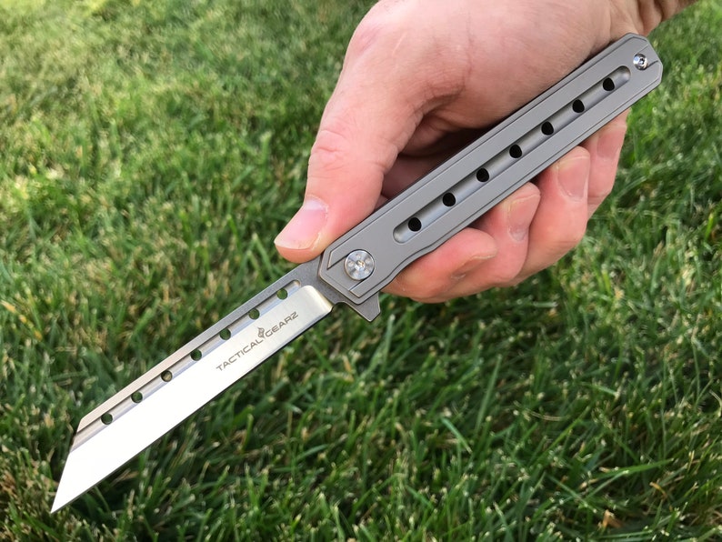 Tacticalgearz TG Onyx Full Tc4 Titanium EDC Folding Knife Etsy