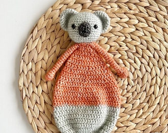 Koala Baby Lovey Amigurumi Crochet Pattern, rag doll comforter jungle theme | PDF digital file | English & Dutch