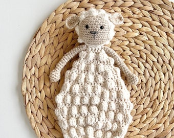 Sheep Baby Lovey Amigurumi Crochet Pattern, rag doll comforter | PDF digital file | English & Dutch