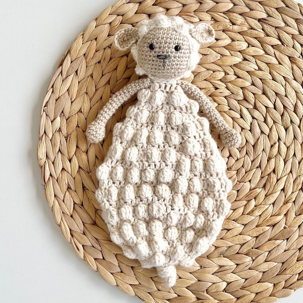 Sheep Baby Lovey Amigurumi Crochet Pattern, rag doll comforter | PDF digital file | English & Dutch