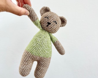 Teddy Bear Plushie Amigurumi Crochet Pattern | Digital File PDF | English & Dutch | Stuffed Animal | Bear Baby Toy Rattle Crochet Pattern