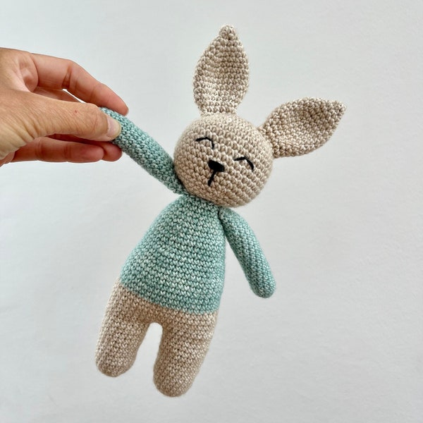 Konijn Knuffel Amigurumi Haakpatroon | Digitaal Bestand | Knuffeldier Haakpatroon | Konijn Baby Rammelaar Haakpatroon