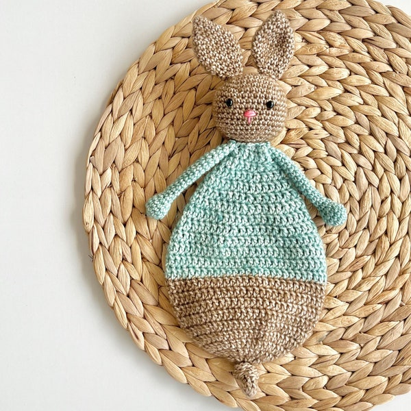 Bunny Baby Lovey Amigurumi Crochet Pattern, Rag doll comforter | PDF digital file | English & Dutch