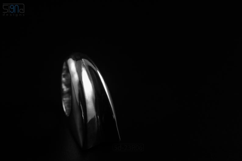 Contemporary Geometric Ring: Bold, Unisex Design, Massive Modern Statement Jewelry, Size 6 3/4 image 17