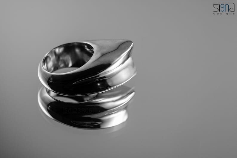 Contemporary Geometric Ring: Bold, Unisex Design, Massive Modern Statement Jewelry, Size 6 3/4 image 7