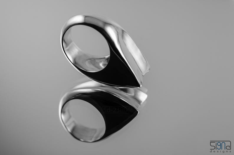 Contemporary Geometric Ring: Bold, Unisex Design, Massive Modern Statement Jewelry, Size 6 3/4 image 11