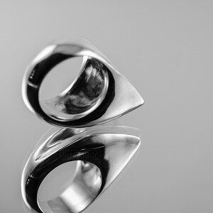 Contemporary Geometric Ring: Bold, Unisex Design, Massive Modern Statement Jewelry, Size 6 3/4 image 9