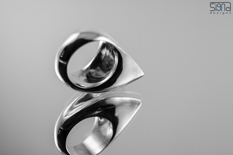 Contemporary Geometric Ring: Bold, Unisex Design, Massive Modern Statement Jewelry, Size 6 3/4 image 9