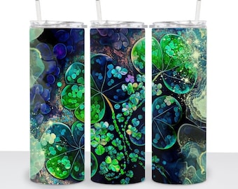 St Patricks Day Tumbler, Clover Cup, Irish Coffee Mug, Shamrock Accessories, Good Luck Gift, St Patricks Day Gift for Women, Irish Gifts