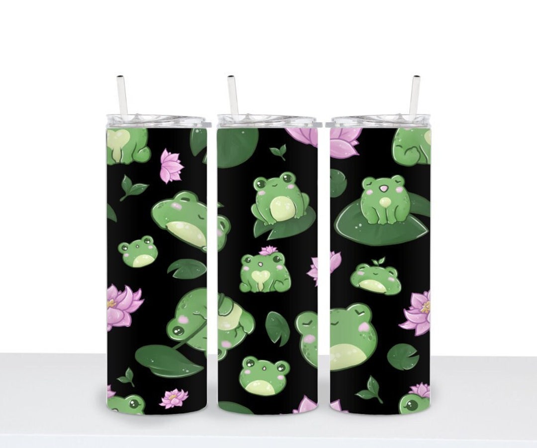 Frog Tumbler With Straw, Frog Coffee Cup, Travel Mug With Lid, Frog