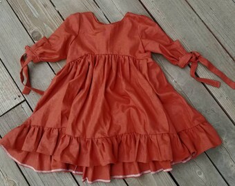 orange girls dresses