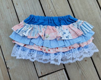 Vintage fabric ruffle skirt