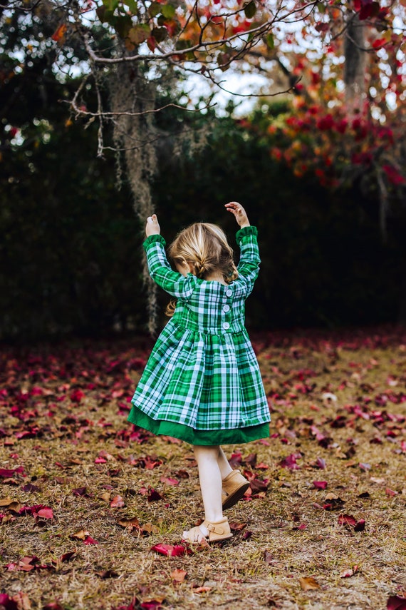 green emerald velvet dress Green Plaid Mini Dress - Holiday Dresses main image 1