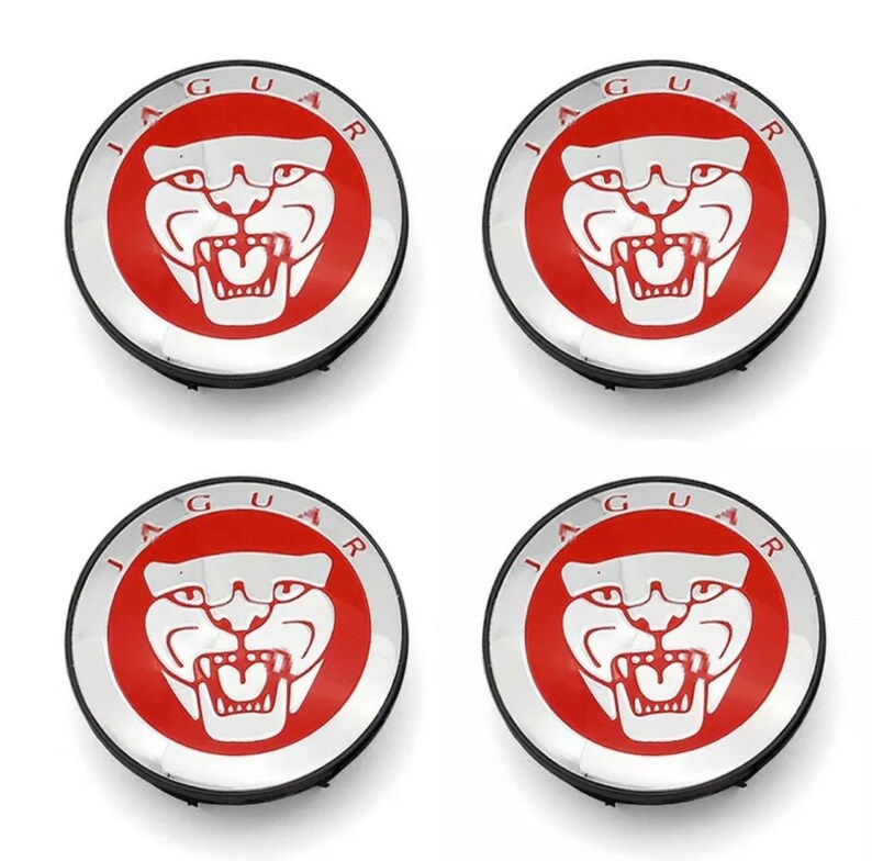 59mm Jaguar Growler Alloy Wheel Centre Hub Caps in Black Red Etsy