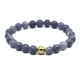 Gleam Aquamarine Gold Drop Bracelet