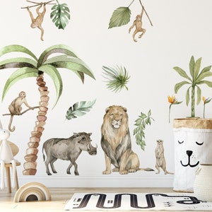 Jungle Animal Wall Stickers: Repositionable Nursery Decals for Your Little One&#39;s Room