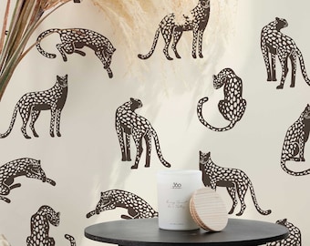 Peel and Stick Wallpaper | Self Adhesive Wallpaper | Leopard Peel and Stick | Peel and Stick | Temporary Wallpaper | Leopard Wallpaper
