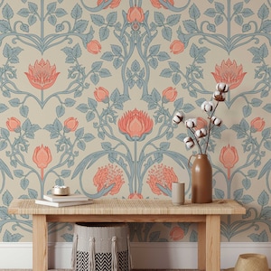 William Morris Vintage Flowers Peel and Stick Wallpaper - Botanical Wall Mural