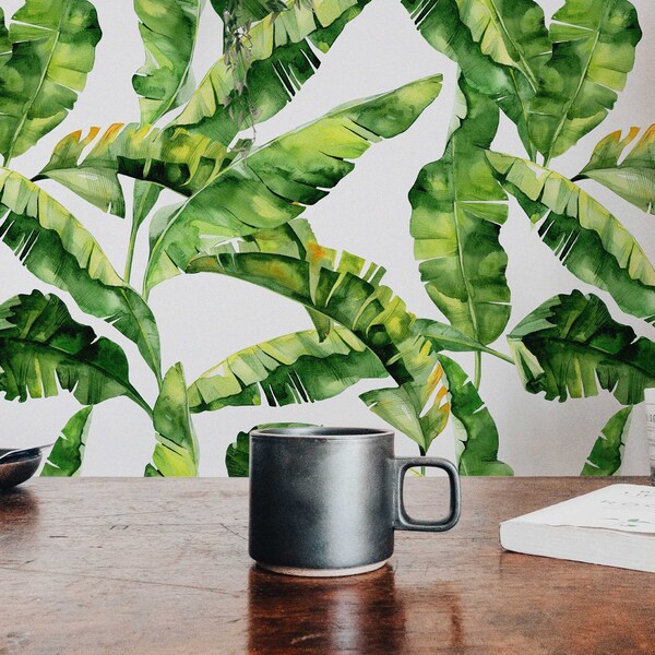 Banana Leaf Wallpaper Etsy