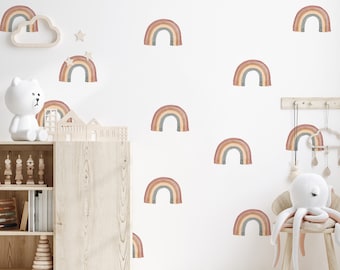 Removable Watercolor Rainbows Stickers, Rainbow, Decals for kids