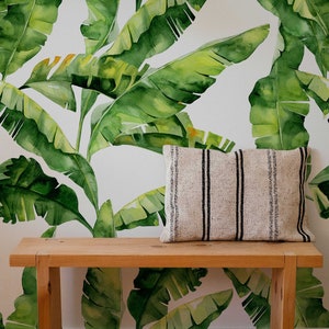 Carta da parati rimovibile tropicale / Carta da parati con foglie di banano / Carta da parati moderna / Carta da parati staccabile e adesiva / Carta da parati autoadesiva