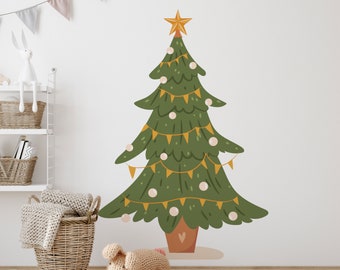 Reusable Christmas Tree Wall Decal: Festive Holiday Decoration