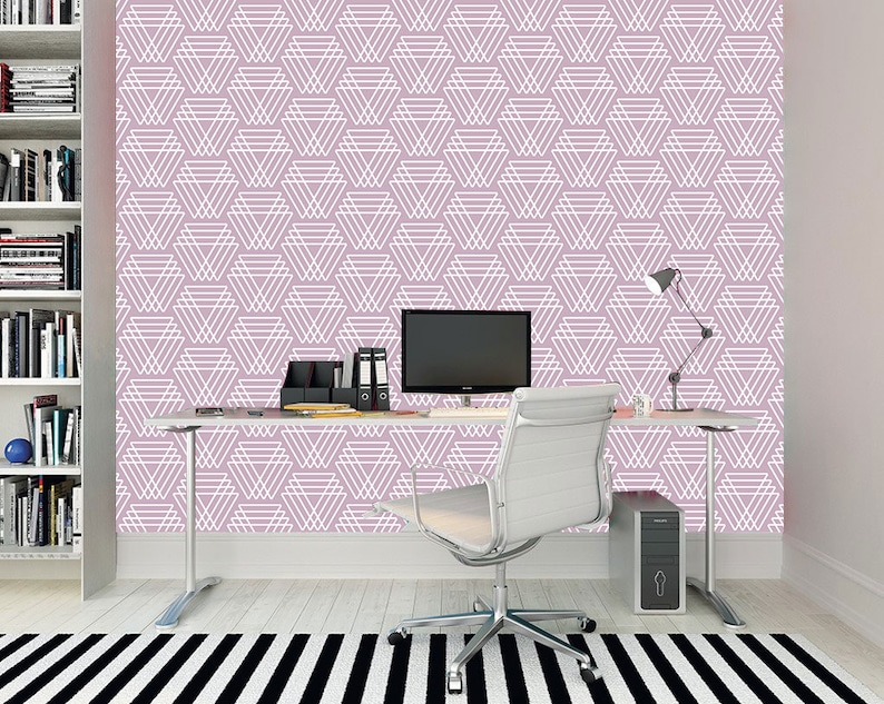 Wall Art Tapestries 36 violet triangles pattern self adhesive removable wallpaper| Wall hangings Home decor Wall decor