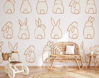 Cute Bunny Wall Decals | Peel and Stick Rabbit Mural