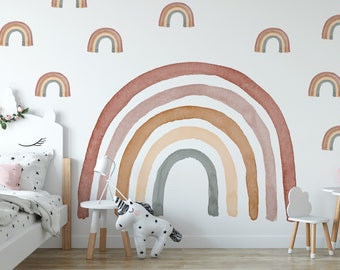 Watercolor Rainbow Wall Decal: Removable Kids Room Decor