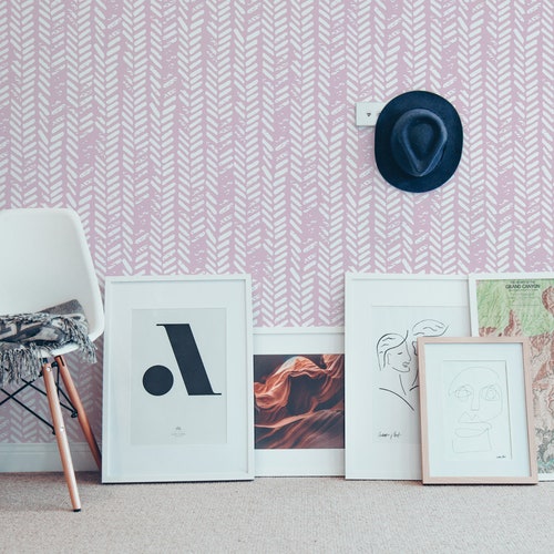 Soft Herringbone Removable Wallpaper Peel and Stick Wall Etsy