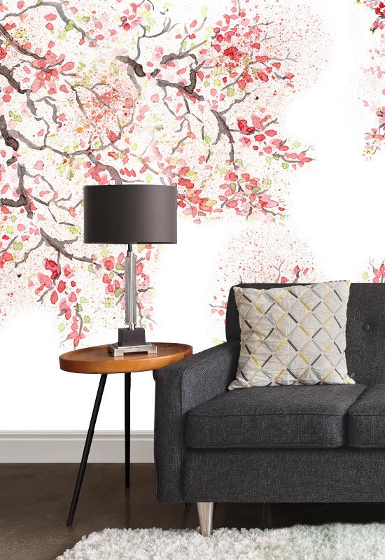Cherry Blossom Wallpaper - Etsy UK Cherry Blossom Wallpaper - Etsy UK