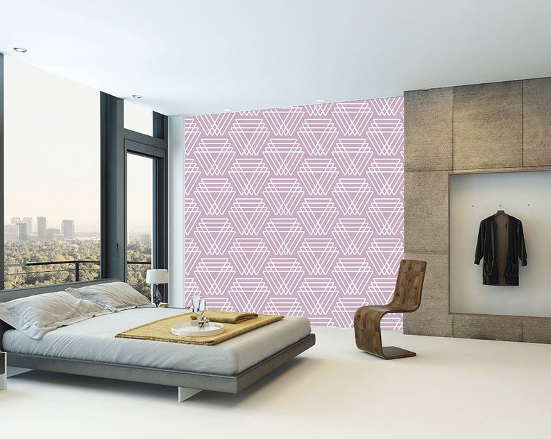 Wall Art Tapestries 36 violet triangles pattern self adhesive removable wallpaper| Wall hangings Home decor Wall decor