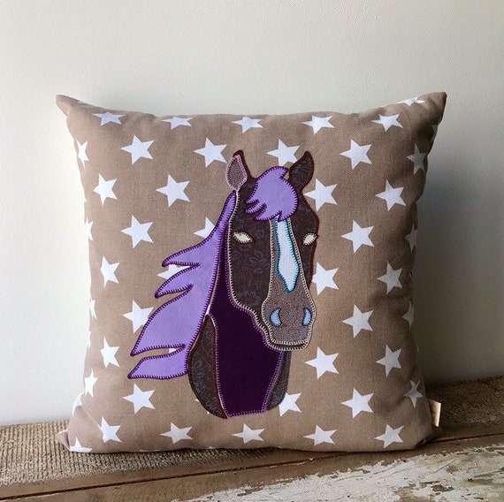 Horse Stars Pillow Equestrian Decor Cowgirl Bedroom Throw Etsy
