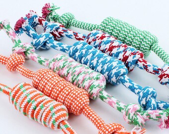 Pet Toys for dog funny Chew Knot Cotton Bone Rope Puppy Dog toy Pets dogs pet supplies for small dogs for puppies 27cm (Random Color )