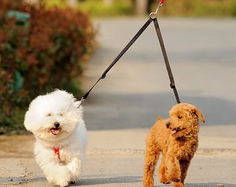 WALK 2 Two DOGS Leash COUPLER Double Twin Lead Walking Leash