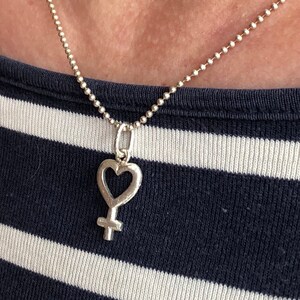 Female symbol necklace, Venus symbol necklace, woman symbol charm, feminist necklace for empowered woman gift, WLW pendant necklace, image 6