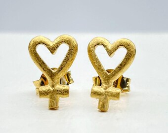 Gold Venus Symbol earrings, Venus studs, Female symbol studs, Womanhood Jewelry, feminist earrings for an empowered woman gift,