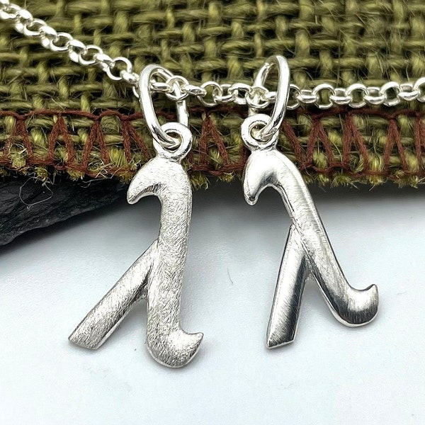 Lambda silver necklace for lesbian girlfriend gift, Lambda pendant, Gay pride necklace, Lambda charm, Pride Jewelry gift for him and her