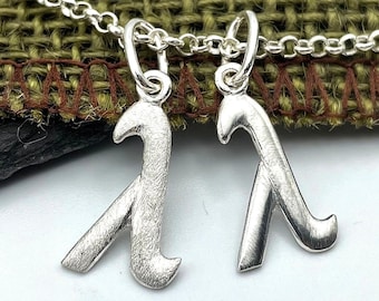 Sterling Silver Lambda Pendant Necklace, Pride Jewelry Gift