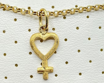 Venus-Symbol Halskette Valentinstag gif, subtile lesbische Halskette, lesbisches Geschenk für Freundin, lesbische Goldkette
